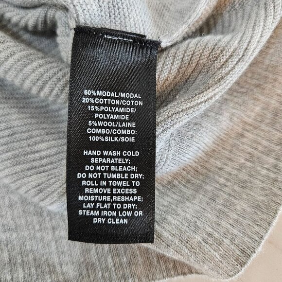 Lafayette 148 New York Colorblock Grey Knit Top Textured Small Sleeveless Luxury - Picture 9 of 10